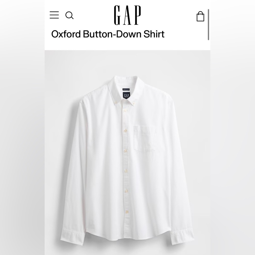🛑SOLD🛑GAP Men's or Women's Crisp White Button Down Shirt Size L